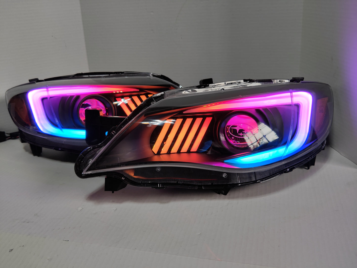 2008-2011 Impreza/2008-2014 WRX Flow Series RGBW C Style Headlights