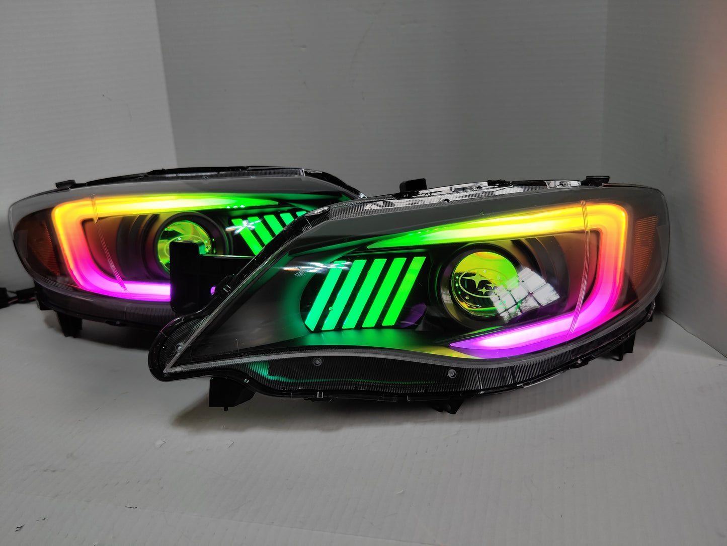 2008-2011 Impreza/2008-2014 WRX Flow Series RGBW C Style Headlights